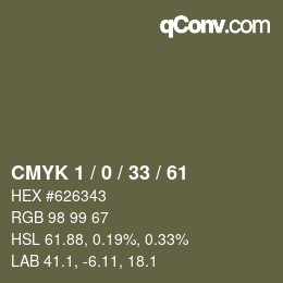 Color code: CMYK 1 / 0 / 33 / 61 | qconv.com