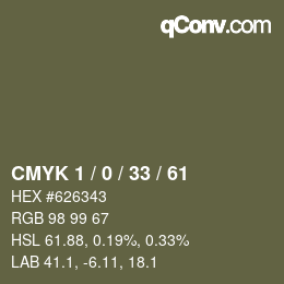 カラーコード: CMYK 1 / 0 / 33 / 61 | qconv.com