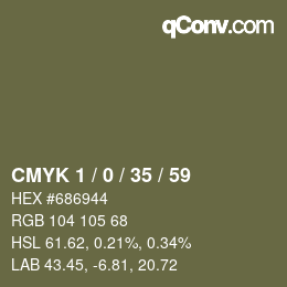カラーコード: CMYK 1 / 0 / 35 / 59 | qconv.com
