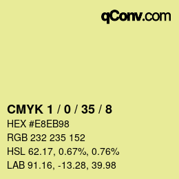 Color code: CMYK 1 / 0 / 35 / 8 | qconv.com