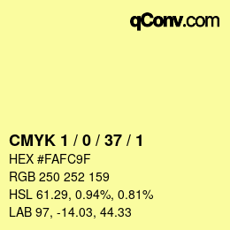 Color code: CMYK 1 / 0 / 37 / 1 | qconv.com