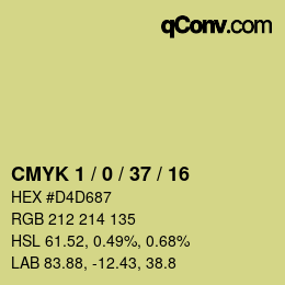 颜色代码: CMYK 1 / 0 / 37 / 16 | qconv.com