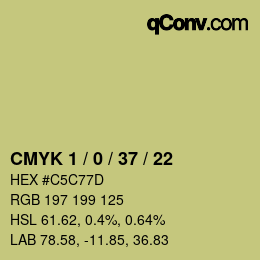 カラーコード: CMYK 1 / 0 / 37 / 22 | qconv.com