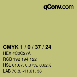 カラーコード: CMYK 1 / 0 / 37 / 24 | qconv.com