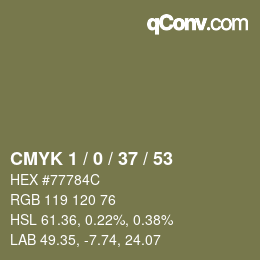 Color code: CMYK 1 / 0 / 37 / 53 | qconv.com