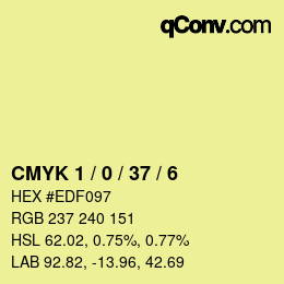 Color code: CMYK 1 / 0 / 37 / 6 | qconv.com