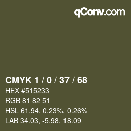 カラーコード: CMYK 1 / 0 / 37 / 68 | qconv.com