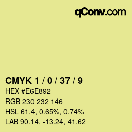 カラーコード: CMYK 1 / 0 / 37 / 9 | qconv.com