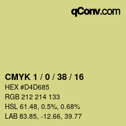 カラーコード: CMYK 1 / 0 / 38 / 16 | qconv.com
