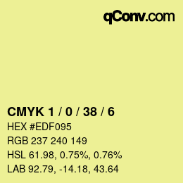 カラーコード: CMYK 1 / 0 / 38 / 6 | qconv.com