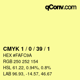 Color code: CMYK 1 / 0 / 39 / 1 | qconv.com