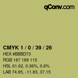カラーコード: CMYK 1 / 0 / 39 / 26 | qconv.com