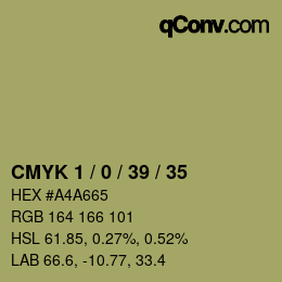 Color code: CMYK 1 / 0 / 39 / 35 | qconv.com