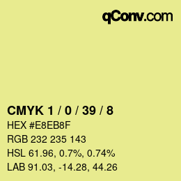 Color code: CMYK 1 / 0 / 39 / 8 | qconv.com