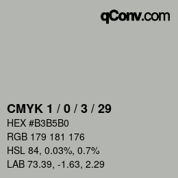 Color code: CMYK 1 / 0 / 3 / 29 | qconv.com