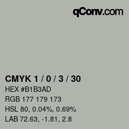颜色代码: CMYK 1 / 0 / 3 / 30 | qconv.com
