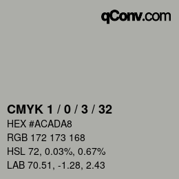 Color code: CMYK 1 / 0 / 3 / 32 | qconv.com