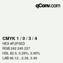カラーコード: CMYK 1 / 0 / 3 / 4 | qconv.com