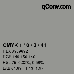 Color code: CMYK 1 / 0 / 3 / 41 | qconv.com