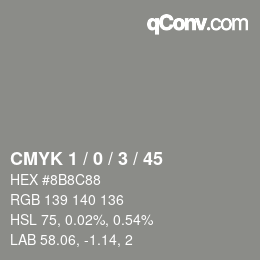 Color code: CMYK 1 / 0 / 3 / 45 | qconv.com