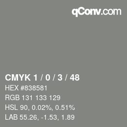 颜色代码: CMYK 1 / 0 / 3 / 48 | qconv.com