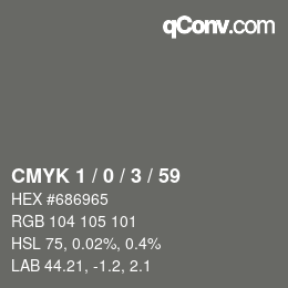 颜色代码: CMYK 1 / 0 / 3 / 59 | qconv.com