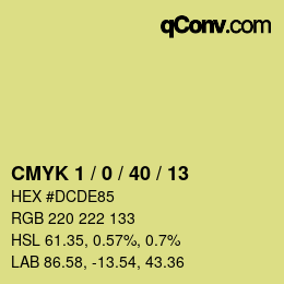 カラーコード: CMYK 1 / 0 / 40 / 13 | qconv.com