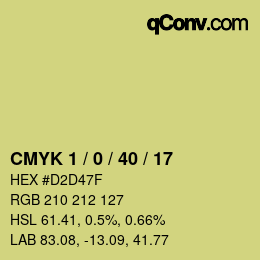 颜色代码: CMYK 1 / 0 / 40 / 17 | qconv.com