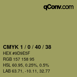 カラーコード: CMYK 1 / 0 / 40 / 38 | qconv.com