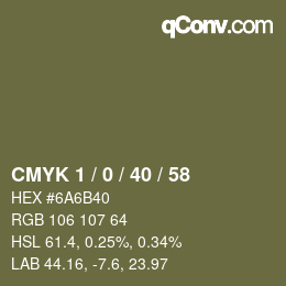 Color code: CMYK 1 / 0 / 40 / 58 | qconv.com