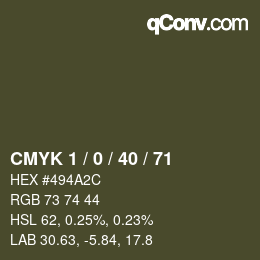 Color code: CMYK 1 / 0 / 40 / 71 | qconv.com
