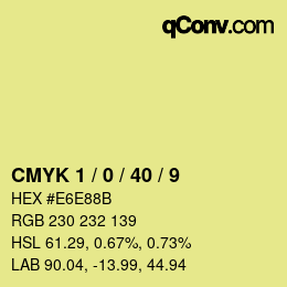 カラーコード: CMYK 1 / 0 / 40 / 9 | qconv.com