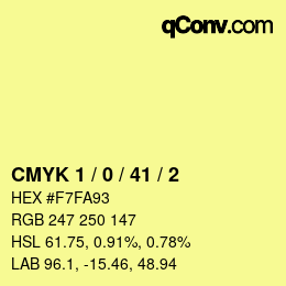 Color code: CMYK 1 / 0 / 41 / 2 | qconv.com