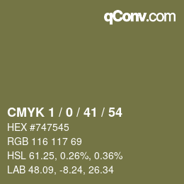 Color code: CMYK 1 / 0 / 41 / 54 | qconv.com