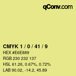 Color code: CMYK 1 / 0 / 41 / 9 | qconv.com