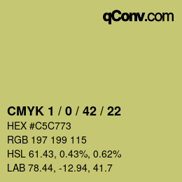 カラーコード: CMYK 1 / 0 / 42 / 22 | qconv.com