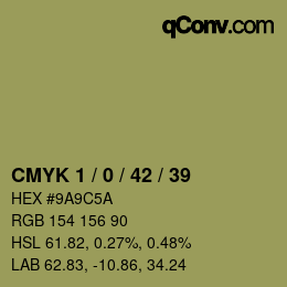 カラーコード: CMYK 1 / 0 / 42 / 39 | qconv.com