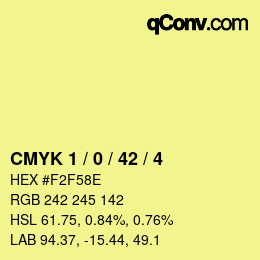 颜色代码: CMYK 1 / 0 / 42 / 4 | qconv.com