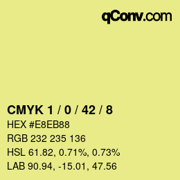 カラーコード: CMYK 1 / 0 / 42 / 8 | qconv.com