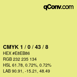 颜色代码: CMYK 1 / 0 / 43 / 8 | qconv.com