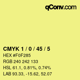 Color code: CMYK 1 / 0 / 45 / 5 | qconv.com