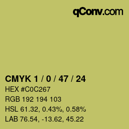 Color code: CMYK 1 / 0 / 47 / 24 | qconv.com