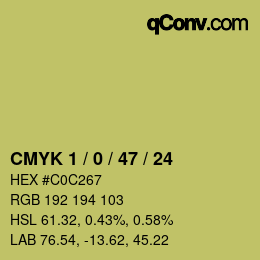 Color code: CMYK 1 / 0 / 47 / 24 | qconv.com