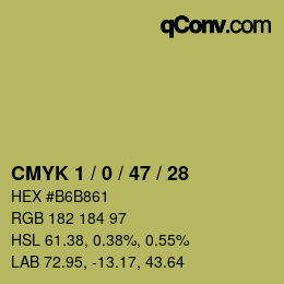 カラーコード: CMYK 1 / 0 / 47 / 28 | qconv.com