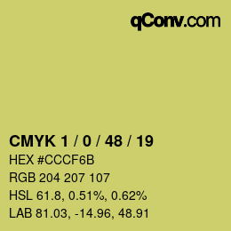 Color code: CMYK 1 / 0 / 48 / 19 | qconv.com
