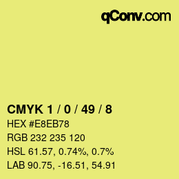 Color code: CMYK 1 / 0 / 49 / 8 | qconv.com