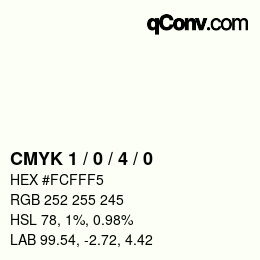 Color code: CMYK 1 / 0 / 4 / 0 | qconv.com