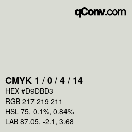 Color code: CMYK 1 / 0 / 4 / 14 | qconv.com