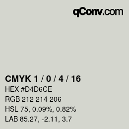 Color code: CMYK 1 / 0 / 4 / 16 | qconv.com