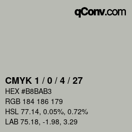 颜色代码: CMYK 1 / 0 / 4 / 27 | qconv.com